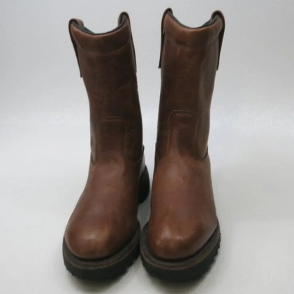 H. S. Trask Oil Tanned Leather Boots Footwear Mens Vibram Rubber Sole USA 7.5 M